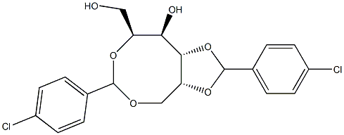 2-O,6-O:4-O,5-O-Bis(4-chlorobenzylidene)-D-glucitol Struktur