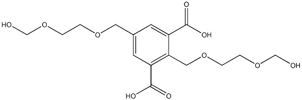 2,5-Bis(6-hydroxy-2,5-dioxahexan-1-yl)isophthalic acid Struktur