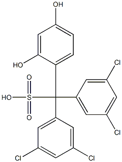 Bis(3,5-dichlorophenyl)(2,4-dihydroxyphenyl)methanesulfonic acid Struktur