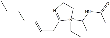 1-[1-(Acetylamino)ethyl]-1-ethyl-2-(2-heptenyl)-2-imidazoline-1-ium Struktur