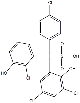 (4-Chlorophenyl)(2-chloro-3-hydroxyphenyl)(3,5-dichloro-2-hydroxyphenyl)methanesulfonic acid Struktur