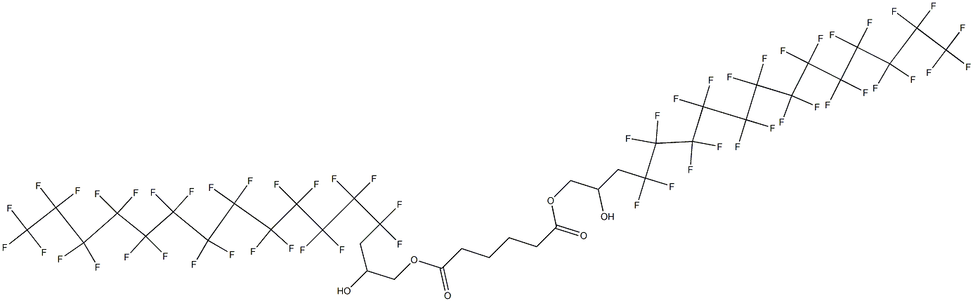 Adipic acid bis(4,4,5,5,6,6,7,7,8,8,9,9,10,10,11,11,12,12,13,13,14,14,15,15,16,16,16-heptacosafluoro-2-hydroxyhexadecyl) ester Struktur