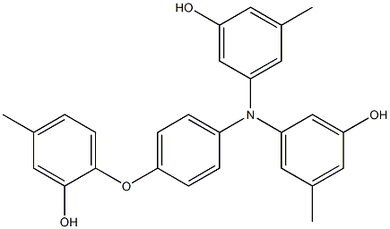 N,N-Bis(3-hydroxy-5-methylphenyl)-4-(2-hydroxy-4-methylphenoxy)benzenamine Struktur