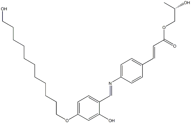 (E)-3-[4-[2-Hydroxy-4-(11-hydroxyundecyl)oxybenzylideneamino]phenyl]propenoic acid (S)-2-hydroxypropyl ester Struktur