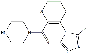 8,9-Dihydro-1-methyl-5-(piperazin-1-yl)-7H-thiopyrano[2,3-e][1,2,4]triazolo[4,3-a]pyrimidine Struktur