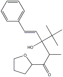 3-tert-Butyl-3-hydroxy-2-methyl-5-phenyl-1-[(tetrahydrofuran)-2-yl]-4-penten-1-one Struktur