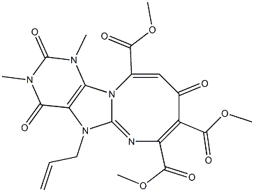 1,3-Dimethyl-5-allyl-2,4,9-trioxo-1,2,3,4,5,9-hexahydro[1,3]diazocino[1,2-e]purine-7,8,11-tricarboxylic acid trimethyl ester Struktur