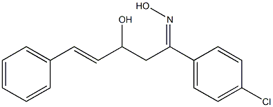 (1E)-1-(4-Chlorophenyl)-5-phenyl-3-hydroxy-4-penten-1-one oxime Struktur