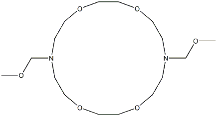 1,10-Bis(methoxymethyl)-1,10-diaza-4,7,13,16-tetraoxacyclooctadecane Struktur