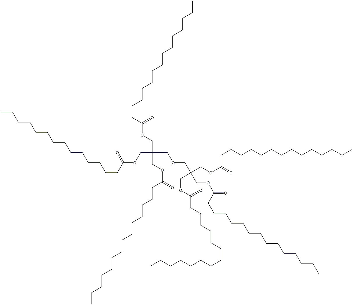 2,2'-[Oxybis(methylene)]bis[2-[(pentadecanoyloxy)methyl]-1,3-propanediol dipentadecanoate] Struktur