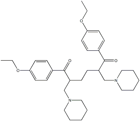 1,6-Bis(4-ethoxyphenyl)-2,5-bis(piperidinomethyl)hexane-1,6-dione Struktur