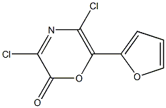 3,5-Dichloro-6-(2-furyl)-2H-1,4-oxazin-2-one Struktur