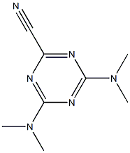 4-Dimethylamino-6-dimethylamino-1,3,5-triazine-2-carbonitrile Struktur