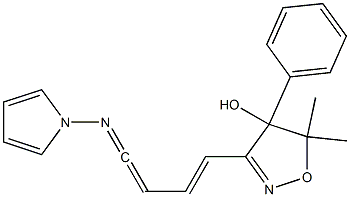 5,5-Dimethyl-4-phenyl-3-(4-pyrrolizino-1,3-butadienyl)-2-isoxazolin-4-ol Struktur