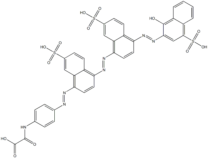 2-[[4-[[4-[[4-[(1-Hydroxy-4-sulfo-2-naphtyl)azo]-7-sulfo-1-naphtyl]azo]-7-sulfo-1-naphtyl]azo]phenyl]amino]-2-oxoacetic acid Struktur