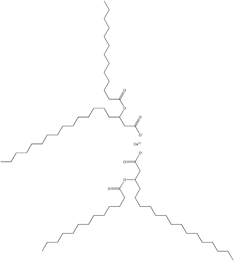 Bis(3-tridecanoyloxystearic acid)calcium salt Struktur