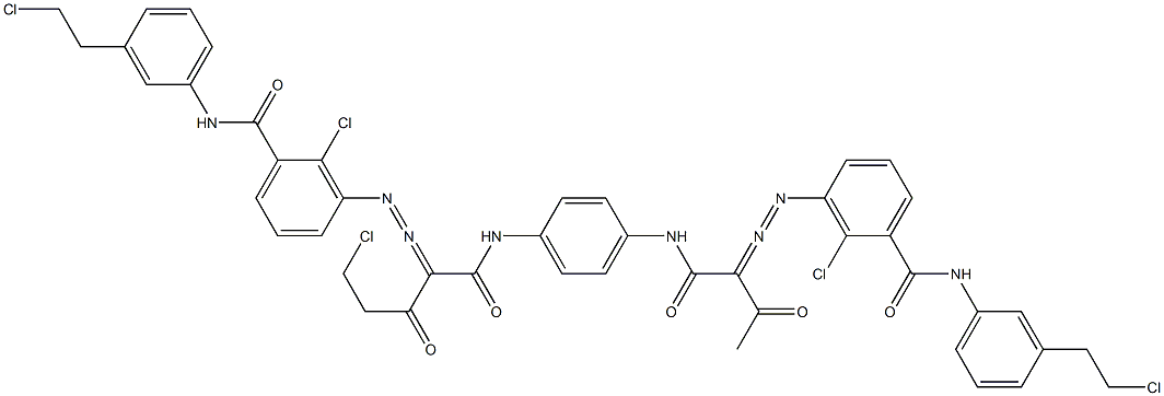 3,3'-[2-(Chloromethyl)-1,4-phenylenebis[iminocarbonyl(acetylmethylene)azo]]bis[N-[3-(2-chloroethyl)phenyl]-2-chlorobenzamide] Struktur