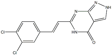 6-(3,4-Dichlorostyryl)-2H-pyrazolo[3,4-d]pyrimidin-4(5H)-one Struktur