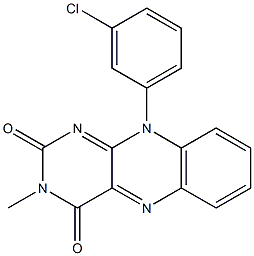 3-Methyl-10-(3-chlorophenyl)pyrimido[4,5-b]quinoxaline-2,4(3H,10H)-dione Struktur