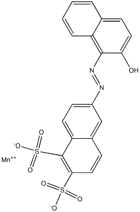 2-[(2-Hydroxy-1-naphtyl)azo]-5,6-naphthalenedisulfonic acid manganese(II) salt Struktur