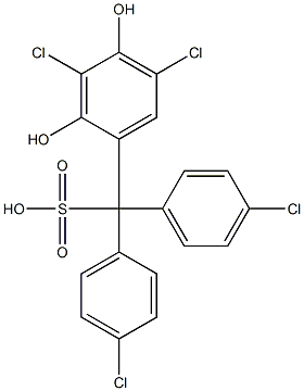 (3,5-Dichloro-2,4-dihydroxyphenyl)bis(4-chlorophenyl)methanesulfonic acid Struktur