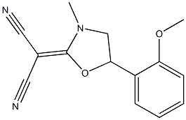 [3-Methyl-5-(2-methoxyphenyl)oxazolidin-2-ylidene]malononitrile Struktur