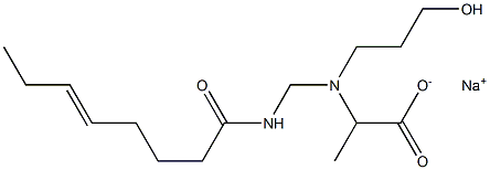 2-[N-(3-Hydroxypropyl)-N-(5-octenoylaminomethyl)amino]propionic acid sodium salt Struktur