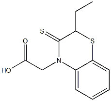 2-Ethyl-2,3-dihydro-3-thioxo-4H-1,4-benzothiazine-4-acetic acid Struktur