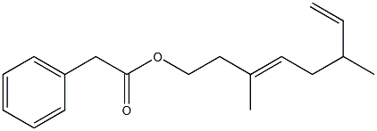 Phenylacetic acid 3,6-dimethyl-3,7-octadienyl ester Struktur