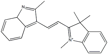 1,3,3-Trimethyl-2-[2-(2-methyl-7aH-indol-3-yl)vinyl]-3H-indolium Struktur