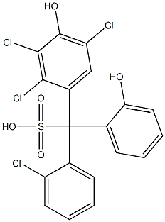 (2-Chlorophenyl)(2,3,5-trichloro-4-hydroxyphenyl)(2-hydroxyphenyl)methanesulfonic acid Struktur