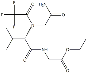 N-[(1S)-1-((Ethoxycarbonylmethyl)carbamoyl)isobutyl]-N-(trifluoroacetyl)glycinamide Struktur