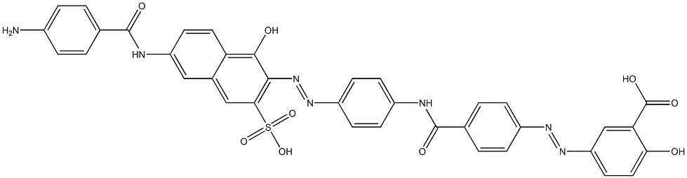 5-[4-[[4-[6-(4-Aminobenzoyl)amino-3-sulfo-1-hydroxy-2-naphthalenylazo]phenyl]aminocarbonyl]phenylazo]-2-hydroxybenzoic acid Struktur