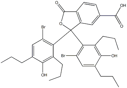 1,1-Bis(6-bromo-3-hydroxy-2,4-dipropylphenyl)-1,3-dihydro-3-oxoisobenzofuran-6-carboxylic acid Struktur