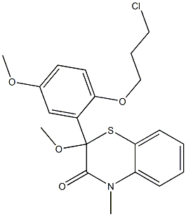 2-[2-(3-Chloropropyloxy)-5-methoxyphenyl]-2-methoxy-4-methyl-4H-1,4-benzothiazin-3(2H)-one Struktur