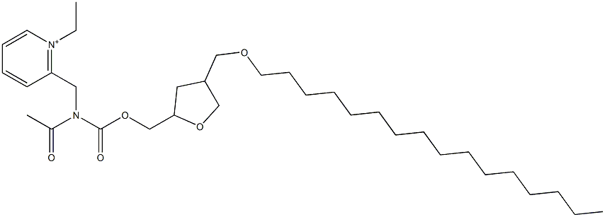 1-Ethyl-2-[N-acetyl-N-[[(tetrahydro-4-hexadecyloxymethylfuran)-2-yl]methoxycarbonyl]aminomethyl]pyridinium Struktur