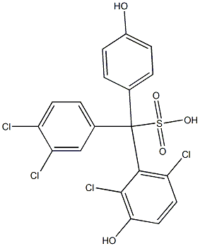 (3,4-Dichlorophenyl)(2,6-dichloro-3-hydroxyphenyl)(4-hydroxyphenyl)methanesulfonic acid Struktur