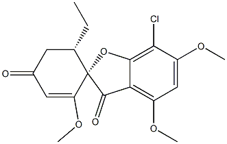 (2S,6'S)-7-Chloro-2',4,6-trimethoxy-6'-ethylspiro[benzofuran-2(3H),1'-[2]cyclohexene]-3,4'-dione Struktur