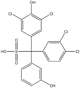 (3,4-Dichlorophenyl)(3,5-dichloro-4-hydroxyphenyl)(3-hydroxyphenyl)methanesulfonic acid Struktur