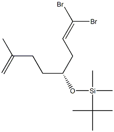 (R)-1,1-Dibromo-4-(tert-butyldimethylsilyloxy)-7-methyl-1,7-octadiene Struktur