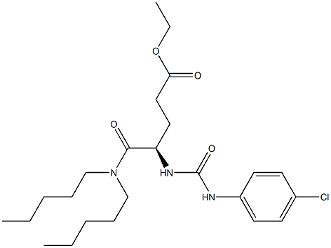 (R)-5-(Dipentylamino)-4-[((4-chloroanilino)carbonyl)amino]-5-oxopentanoic acid ethyl ester Struktur