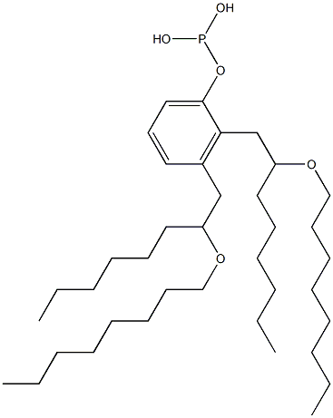 Phosphorous acid bis[2-(octyloxy)octyl]phenyl ester Struktur