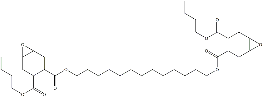 Bis[2-(butoxycarbonyl)-4,5-epoxy-1-cyclohexanecarboxylic acid]1,13-tridecanediyl ester Struktur