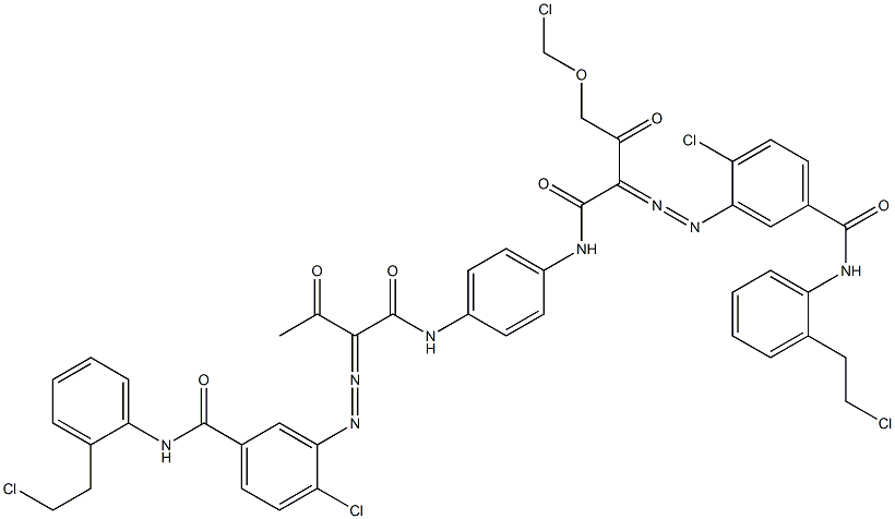 3,3'-[2-(Chloromethoxy)-1,4-phenylenebis[iminocarbonyl(acetylmethylene)azo]]bis[N-[2-(2-chloroethyl)phenyl]-4-chlorobenzamide] Struktur