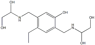 2,5-Bis[[(1,2-dihydroxyethyl)amino]methyl]-4-ethylphenol Struktur