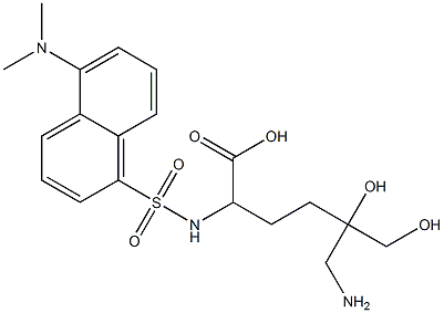 6-Amino-5-hydroxy-5-(hydroxymethyl)-2-[5-(dimethylamino)-1-naphtylsulfonylamino]hexanoic acid Struktur