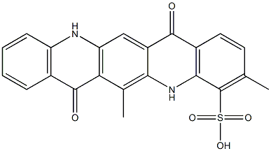 5,7,12,14-Tetrahydro-3,6-dimethyl-7,14-dioxoquino[2,3-b]acridine-4-sulfonic acid Struktur