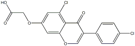 [(5-Chloro-3-(4-chlorophenyl)-4-oxo-4H-1-benzopyran-7-yl)oxy]acetic acid Struktur