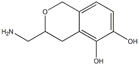 1-Aminomethyl-3,4-dihydro-1H-2-benzopyran-5,6-diol Struktur