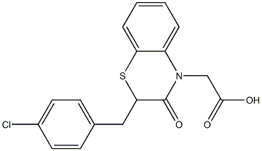 2-(4-Chlorobenzyl)-2,3-dihydro-3-oxo-4H-1,4-benzothiazine-4-acetic acid Struktur